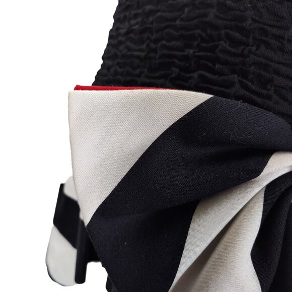 Vintage 80s Huey Waltzer Darcy Party Dress Size S Striped Drop Waist Full Skirt - Picture 8 of 15